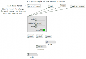 mas345example Example puredata patch for MAS345